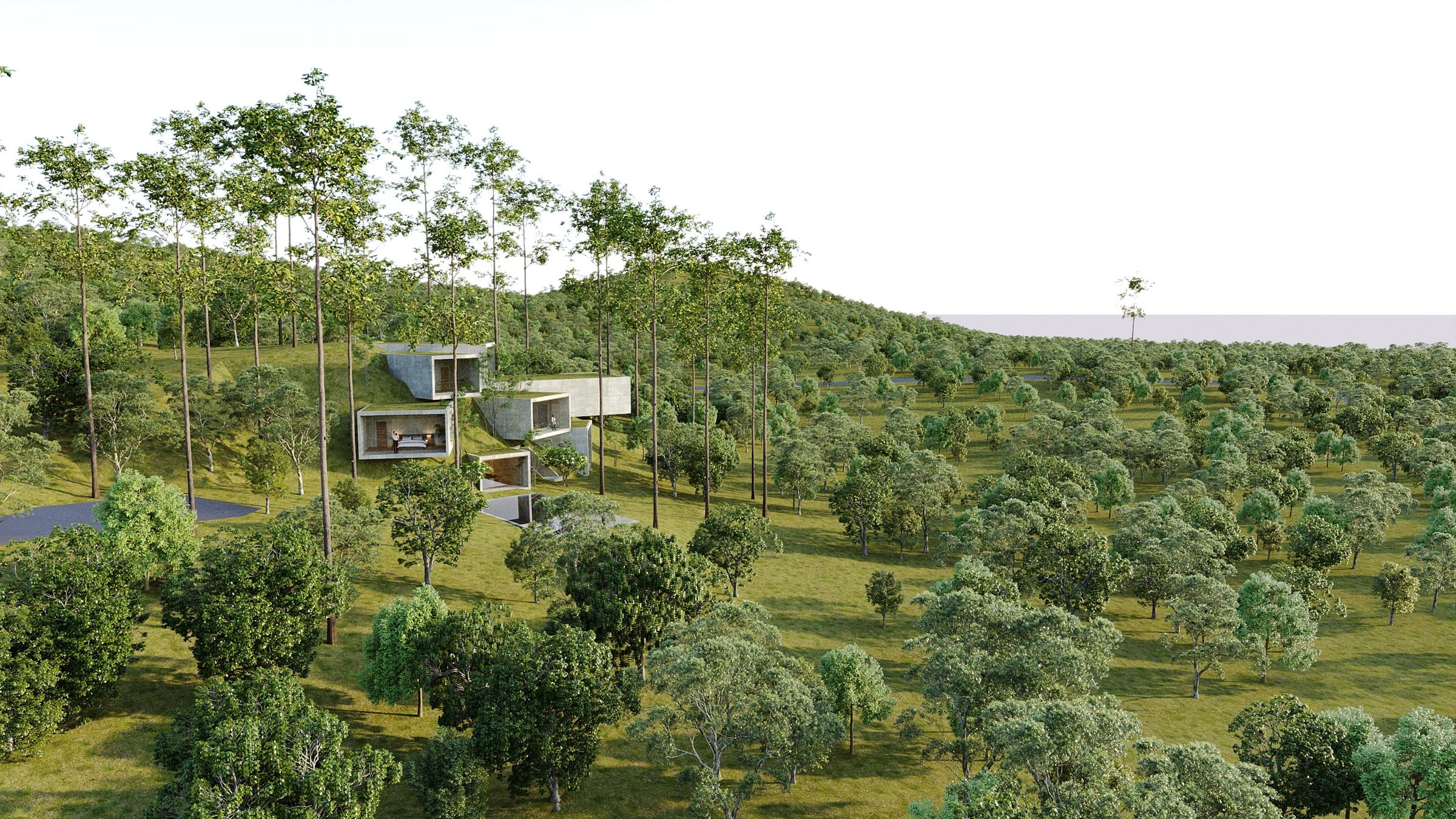 The house on the hill, looking over the fields