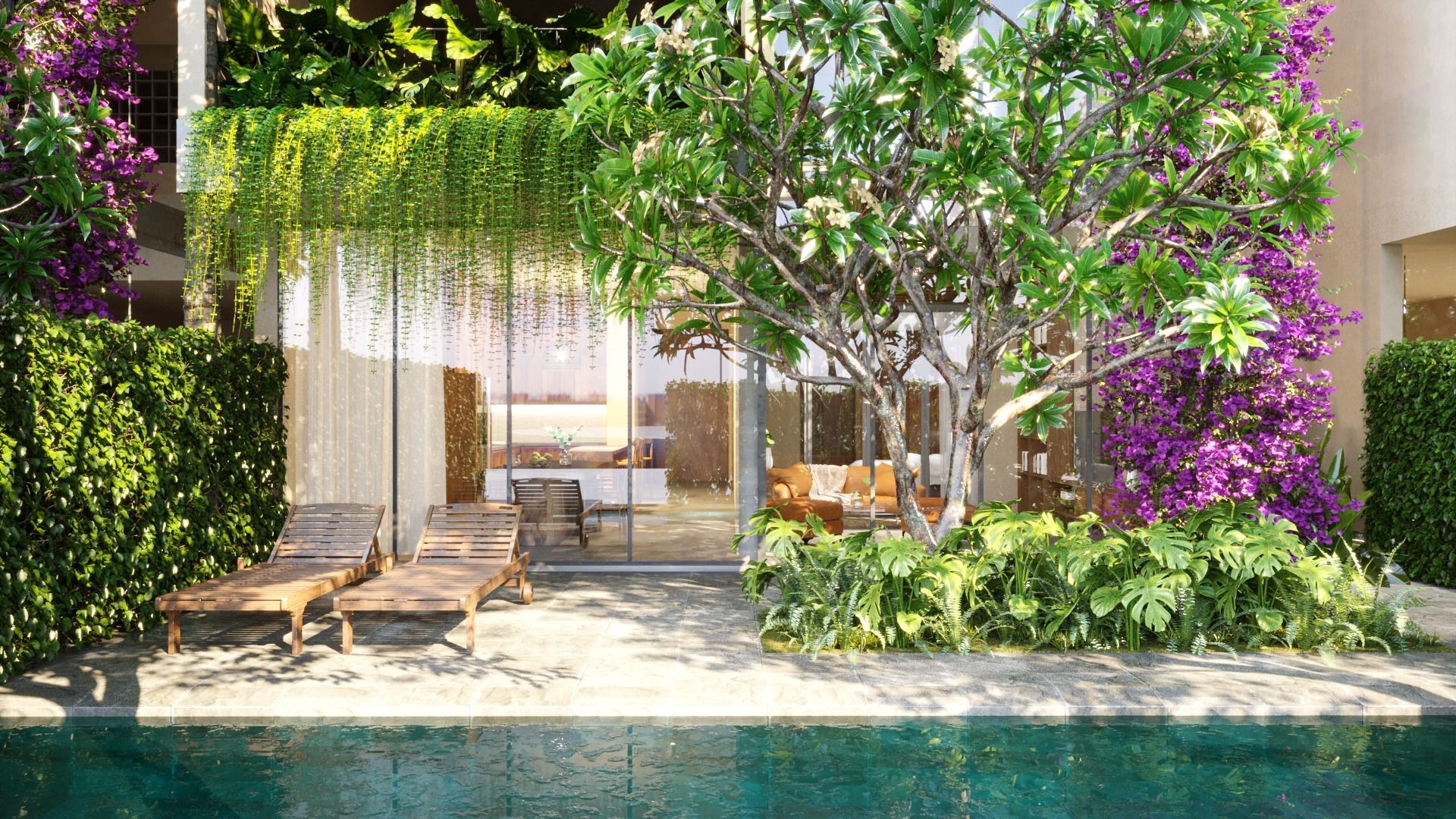 Courtyard and pool
