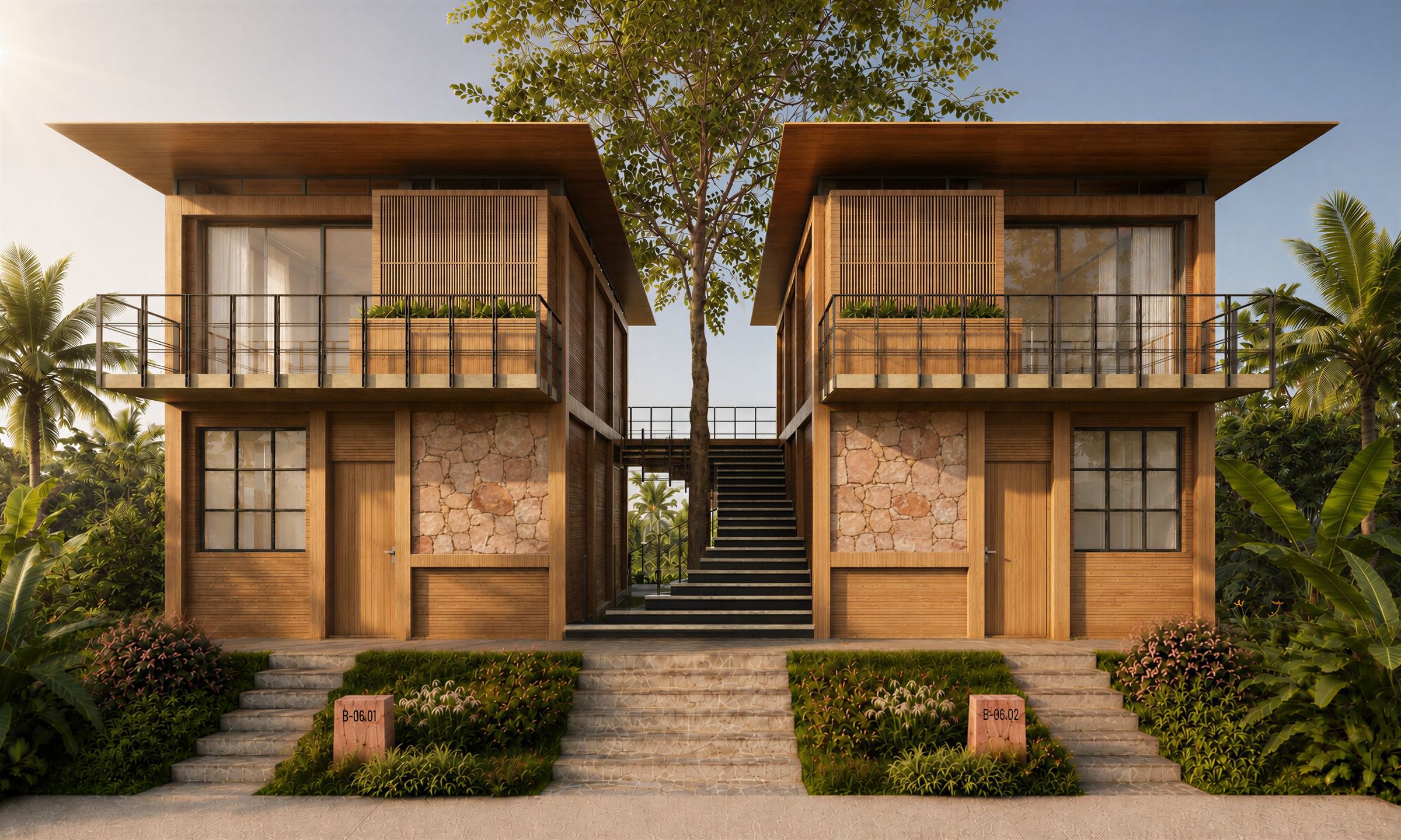 Two-storey bungalow elevation