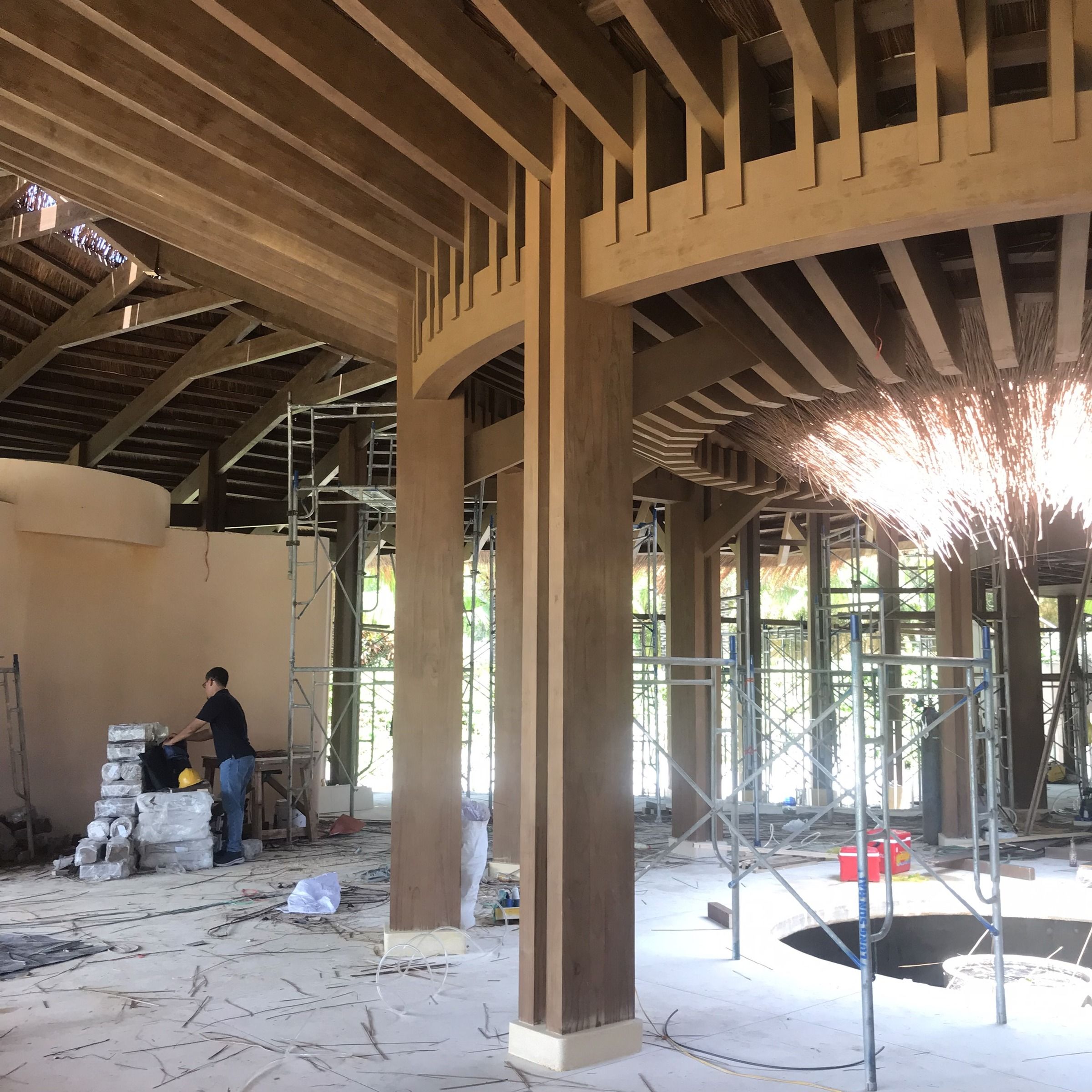Roof structure under construction