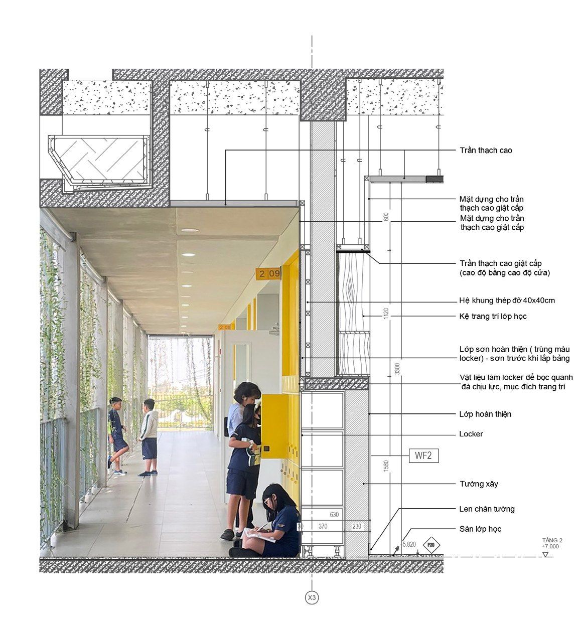 Interior detail — classroom section