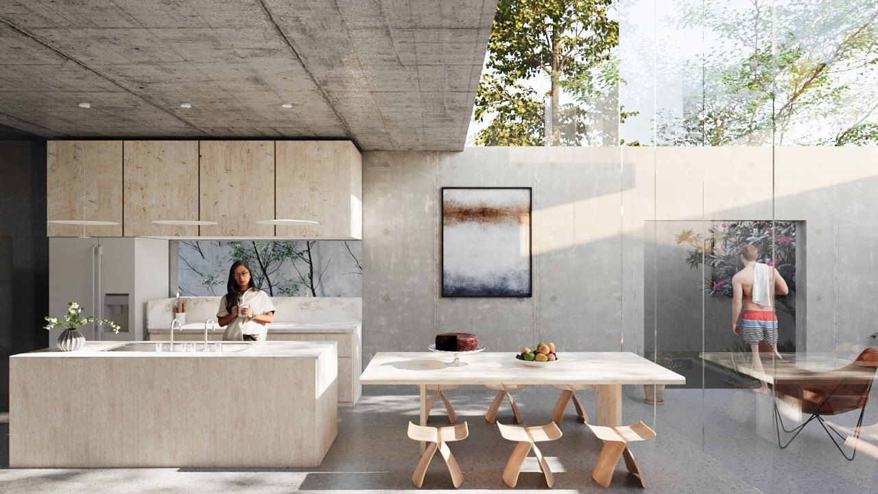 Kitchen and dining table